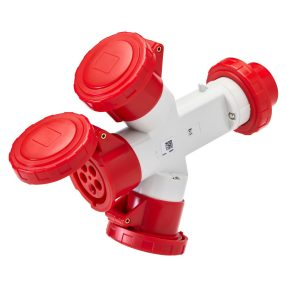 GW64028 - 16A 5P 380V TRIPLE SOCKET OUTLET IP67